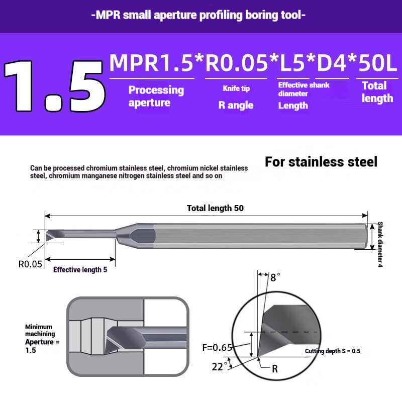 1129-CNC Small Bore Boring Tools MPR Copy Boring Turning Tools for Stainless Steel, Copper and Aluminum Lathe Micro Small Boring Tools Shandong Denso Pricision Tools Co.,Ltd.